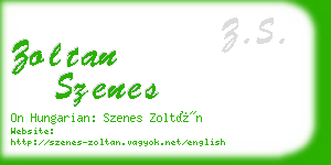 zoltan szenes business card